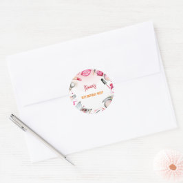 Schoonheid en make-up spa verjaardagsfeestje ronde sticker