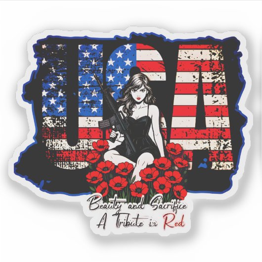 Schoonheid en opoffering sticker (Voorkant)