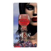 SCHOONHEID EN RODE WIJNGLAS Wijnen wijnproeverij Etiket (Voorkant)