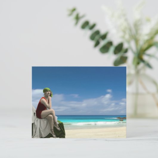  schoonheid en strand briefkaart (Staand voorkant)
