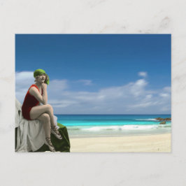schoonheid en strand briefkaart