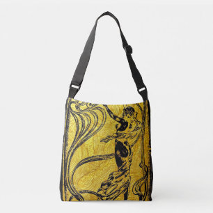 Schoonheid Epoque, Jugendstil, vintage, goud, Crossbody Tas