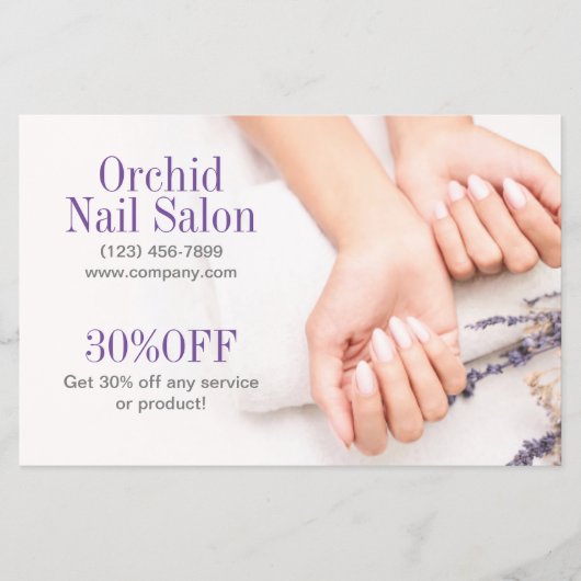 Schoonheid Esthetisch Manicure Nail Salon prijslij Flyer (Voorkant)