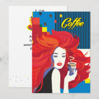 "Schoonheid Fashion Vrouw met Koffiekopje" Pop Art