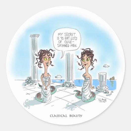 Schoonheid Geheimen van de Medusa Ronde Sticker (Voorkant)