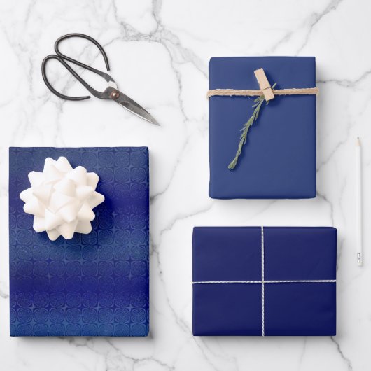 Schoonheid Gelijnd Spikkel Blauw Inpakpapier Vel (Voorkant)