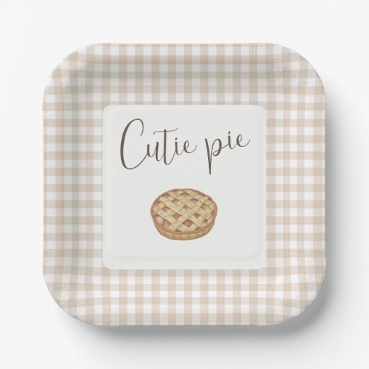 Schoonheid Gingham Papieren Bord (Voorkant)