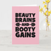 Schoonheid, Hersenen, Booty Gains - Women's Novelt Kaart (Gele Bloem)