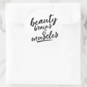 Schoonheid Hersenen & Spieren Ronde Sticker (Tas)