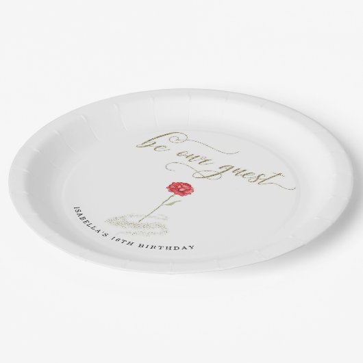 Schoonheid & het Beest Papier Servetten Papieren Bordje (Gekanteld)