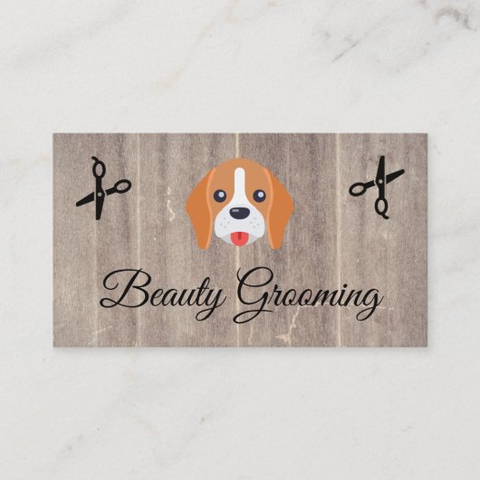 Schoonheid Hond Trimmer Elite Scharen Houten Afwer Visitekaartje (Voorkant)