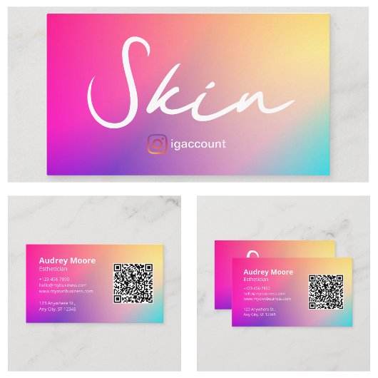 Schoonheid Huid Estheetiker QR Code Visitekaartje