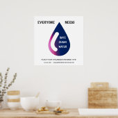 Schoonheid Iedereen heeft veilig schoon water nodi Poster (Keuken)