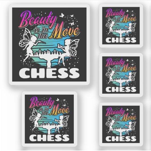 Schoonheid in beweging - Meisjes Schaakspeler Sticker (Voorkant)