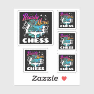 Schoonheid in beweging - Meisjes Schaakspeler Sticker