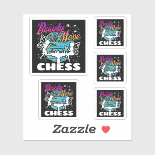 Schoonheid in beweging - Meisjes Schaakspeler Sticker (Vel)