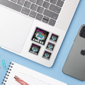 Schoonheid in beweging - Meisjes Schaakspeler Sticker (Laptop met iPhone)