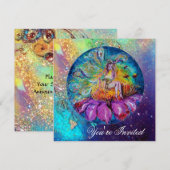 SCHOONHEID IN DE NACHT, roze geel blauw rode glitt Kaart (Voorkant / Achterkant)