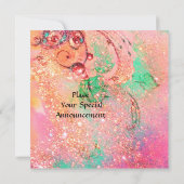 SCHOONHEID IN DE NACHT roze groen blauw geel glitt Kaart (Achterkant)