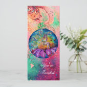 SCHOONHEID IN DE NACHT, roze groen blauw rode glit Kaart (Staand voorkant)
