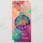 SCHOONHEID IN DE NACHT, roze groen blauw rode glit Kaart (Voorkant / Achterkant)