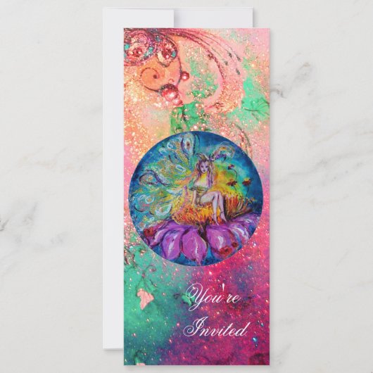 SCHOONHEID IN DE NACHT, roze groen blauw rode glit Kaart (Voorkant)