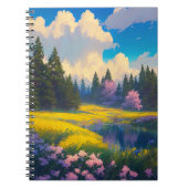 Schoonheid in de weide van de gele bloemen notitieboek (Voorkant)