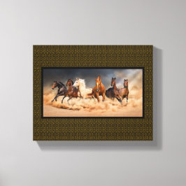 Schoonheid in de zand ... Ringpaarden Canvas Afdruk