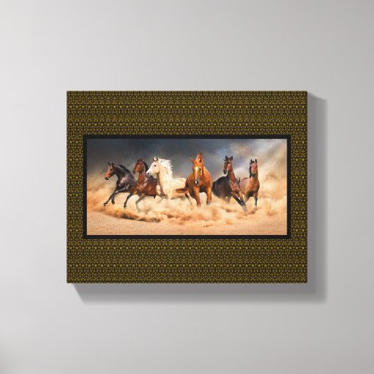 Schoonheid in de zand ... Ringpaarden Canvas Afdruk (Voorkant)