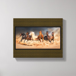 Schoonheid in de zand ... Ringpaarden Canvas Afdruk