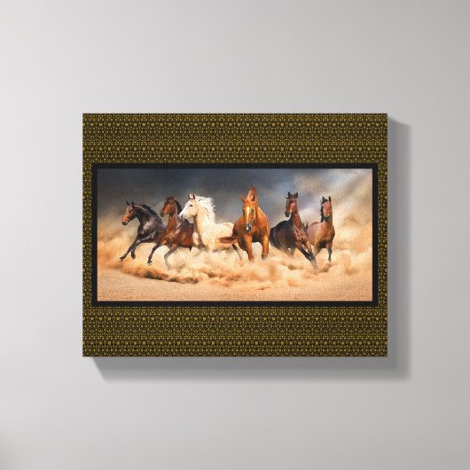 Schoonheid in de zand ... Ringpaarden Canvas Afdruk (Voorkant)
