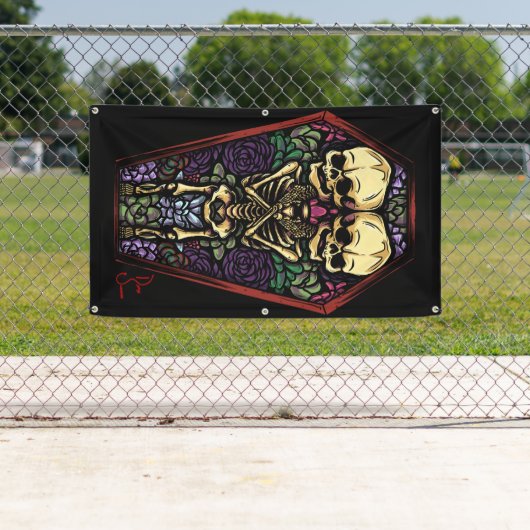 Schoonheid in een Coffin Spandoek (Insitu)