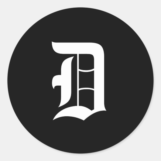 Schoonheid in eenvoud, zwart-wit monogram ronde sticker (Voorkant)