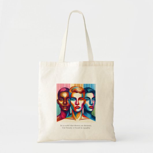 Schoonheid in gelijkheid 3 gezichten tote bag (Voorkant)