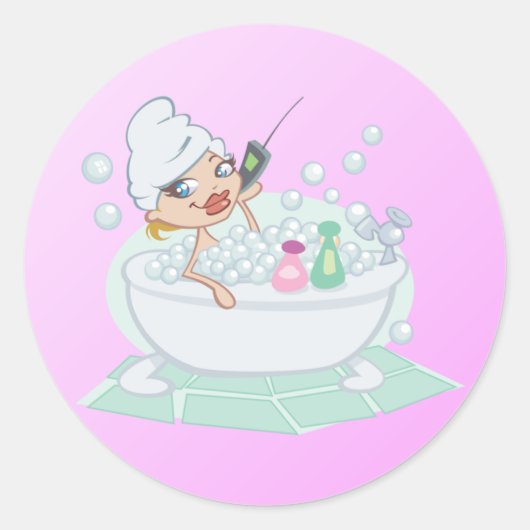 Schoonheid in het bad ronde sticker (Voorkant)