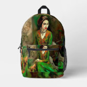 Schoonheid in het groen bedrukte rugzak (Voorkant)