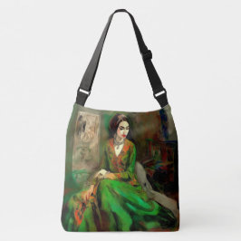 Schoonheid in het groen crossbody tas