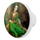 Schoonheid in het groen keramische knop (Rechts)