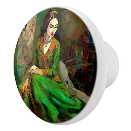 Schoonheid in het groen keramische knop (Rechts)