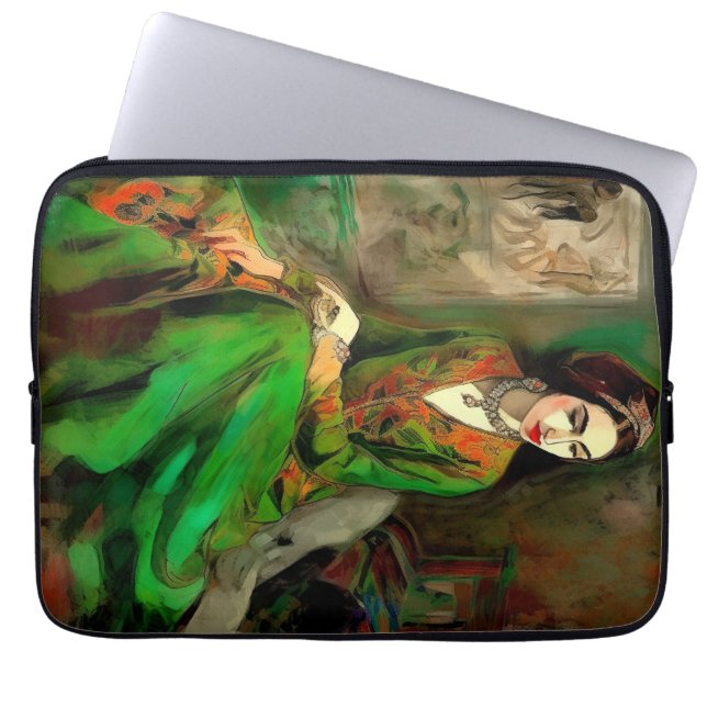 Schoonheid in het groen laptop sleeve (Voorkant)