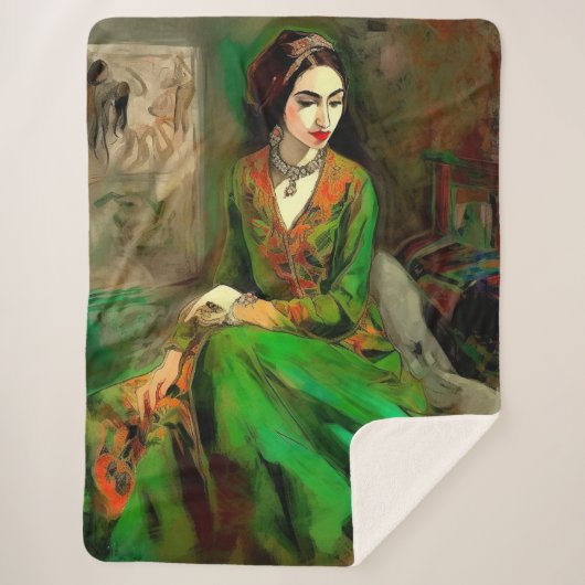 Schoonheid in het groen sherpa deken (Voorkant)