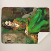 Schoonheid in het groen sherpa deken (Voorkant (horizontaal))