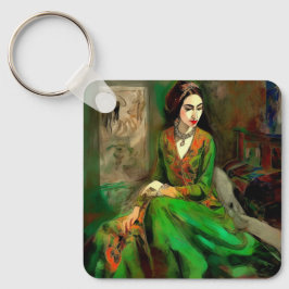 Schoonheid in het groen sleutelhanger