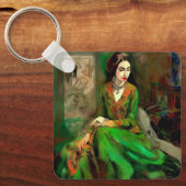 Schoonheid in het groen sleutelhanger (Voorkant)