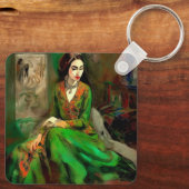 Schoonheid in het groen sleutelhanger (Achterkant)