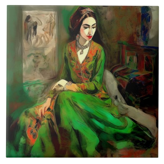 Schoonheid in het groen tegeltje (Voorkant)