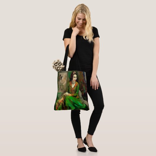 Schoonheid in het groen tote bag (Op model)