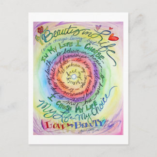 Schoonheid in het leven Rond regenboogBriefkaart Briefkaart