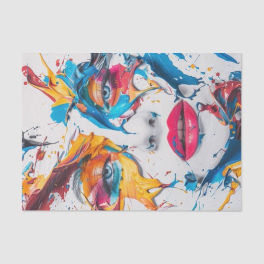 Schoonheid in kleur Splash1 Tissuepapier (Voorkant)