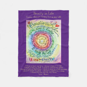 Schoonheid in Life Cancer Poem Chemo Fleece Blanke Deken